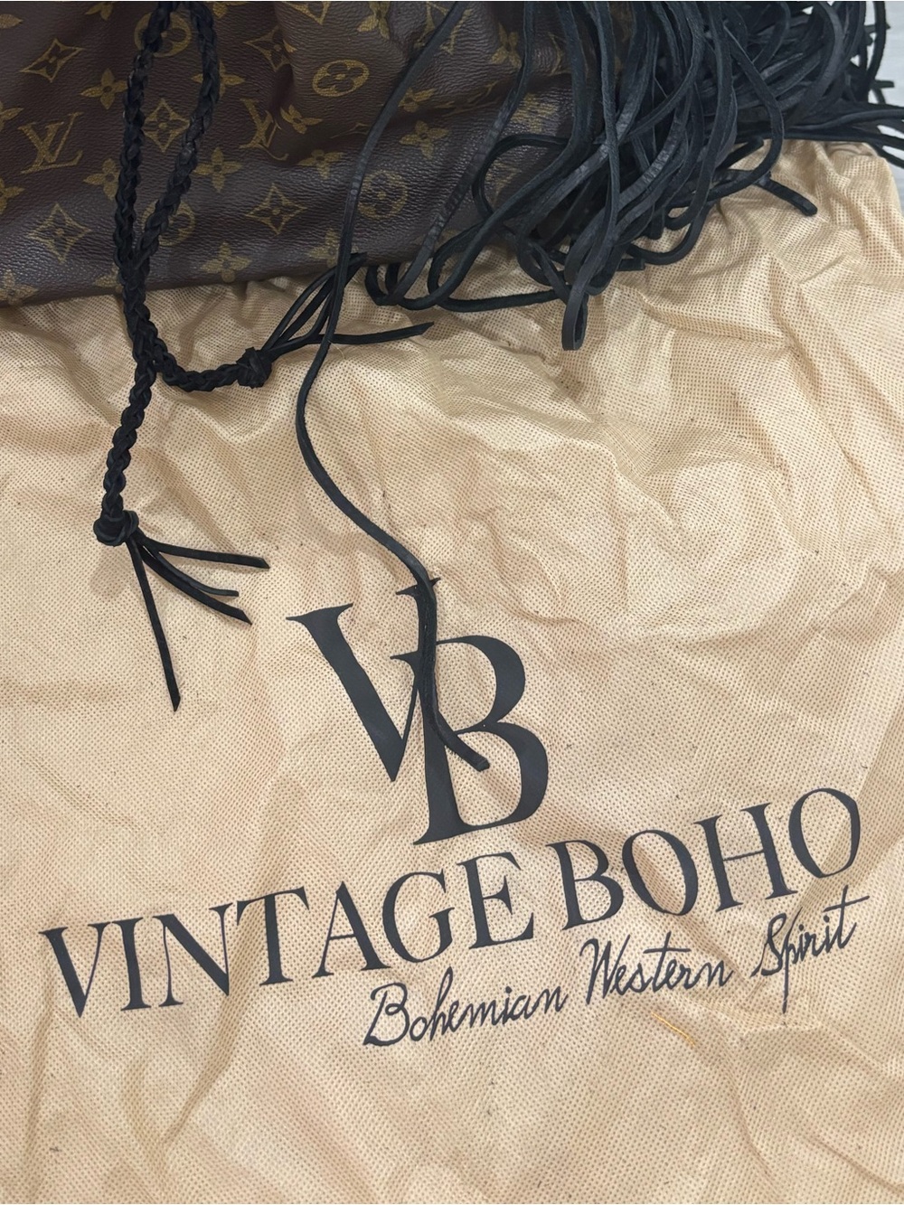 Monogram Drawstring Bucket Bag in Brown and Black with Original Dustbag - Picture 14 of 16